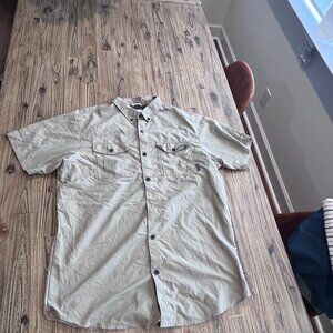 Columbia Khaki Color in Large Short Sleeve (S/S) Worn Once